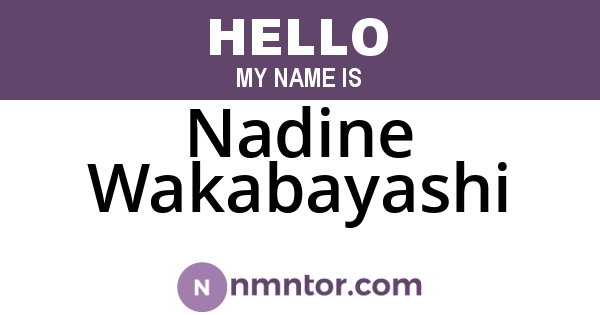 Nadine Wakabayashi