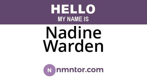 Nadine Warden