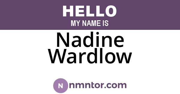 Nadine Wardlow
