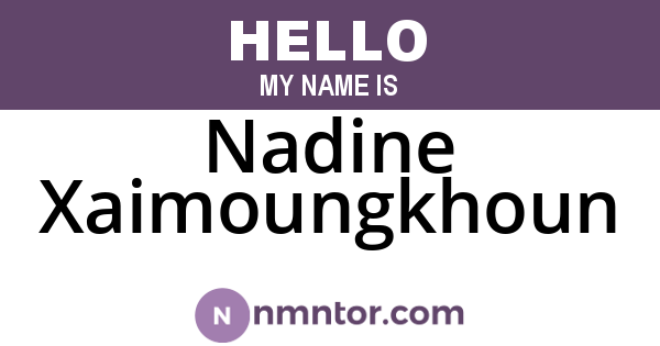 Nadine Xaimoungkhoun