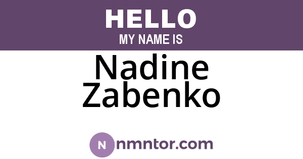 Nadine Zabenko