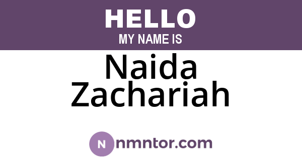 Naida Zachariah