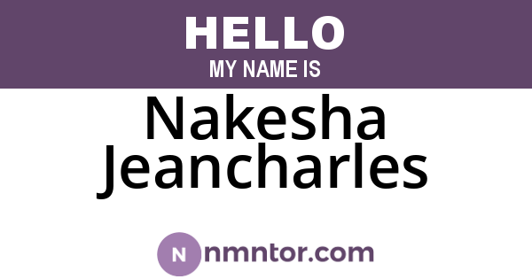 Nakesha Jeancharles