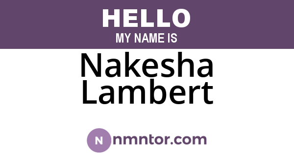 Nakesha Lambert
