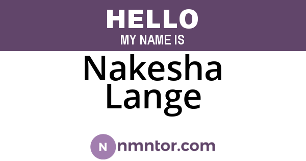 Nakesha Lange
