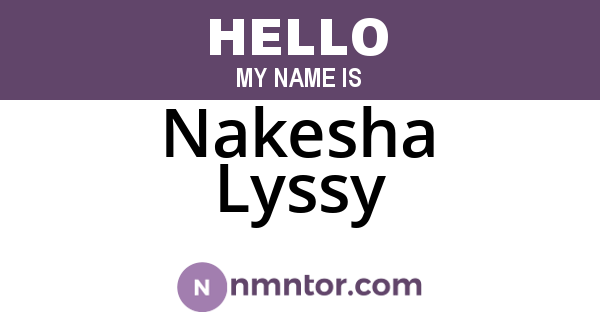 Nakesha Lyssy