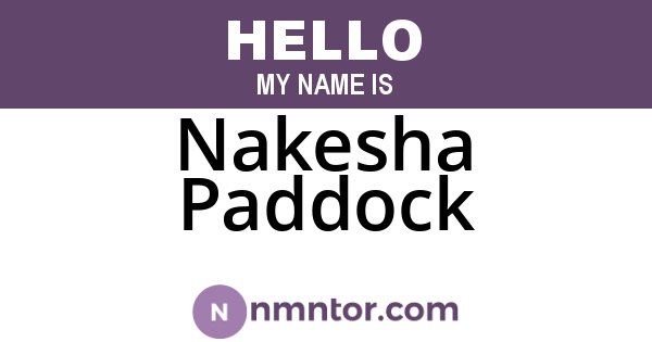 Nakesha Paddock
