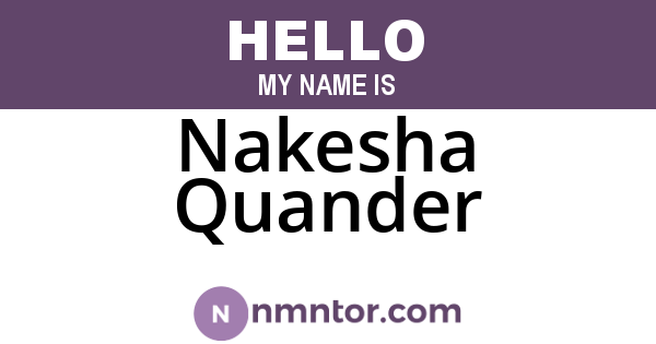 Nakesha Quander