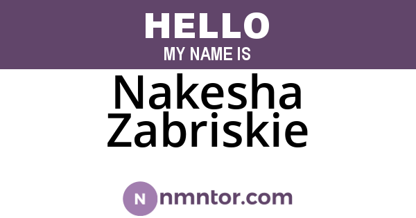 Nakesha Zabriskie