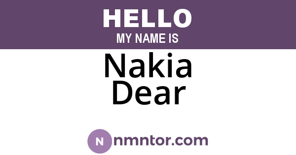 Nakia Dear