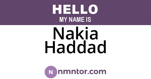Nakia Haddad