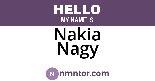 Nakia Nagy