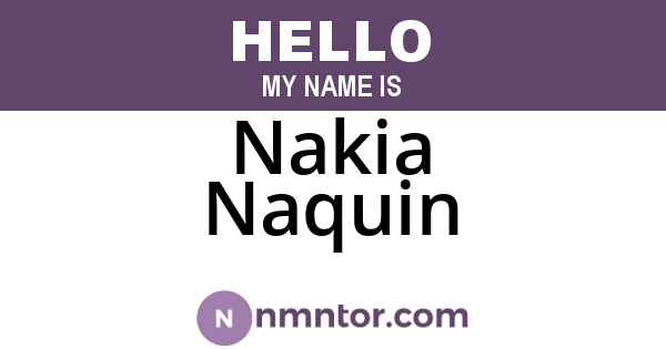 Nakia Naquin