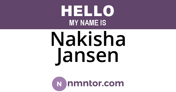 Nakisha Jansen