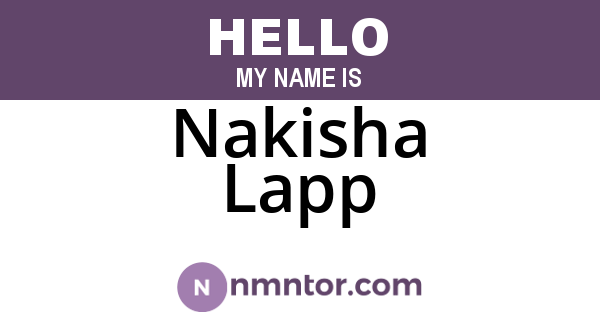 Nakisha Lapp