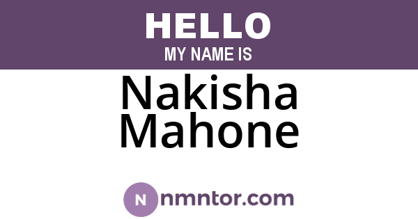 Nakisha Mahone