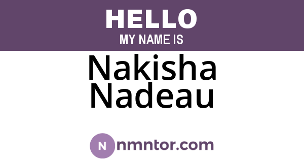 Nakisha Nadeau