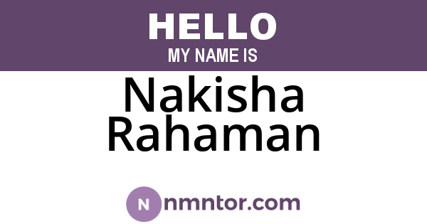 Nakisha Rahaman