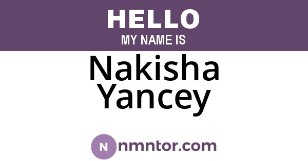 Nakisha Yancey