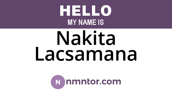 Nakita Lacsamana