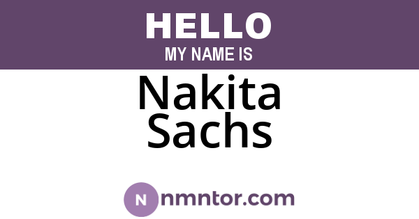 Nakita Sachs