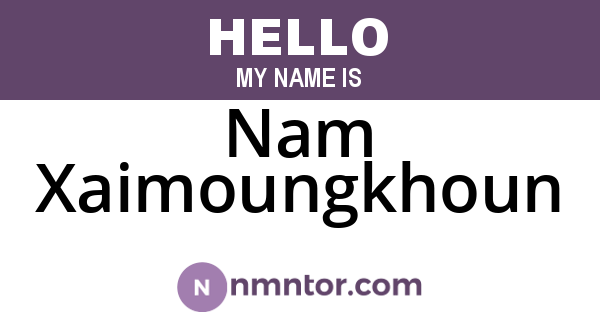 Nam Xaimoungkhoun