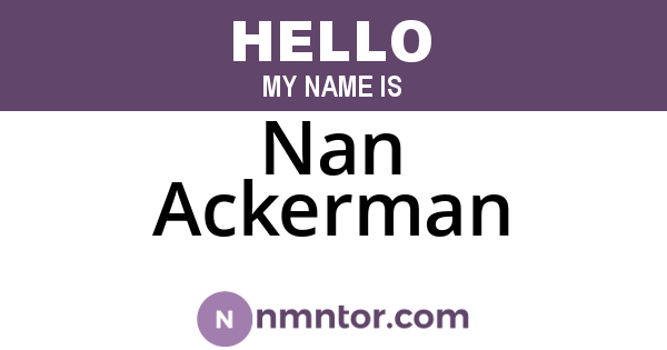 Nan Ackerman