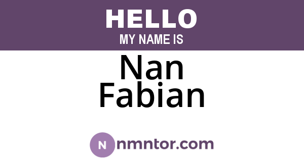 Nan Fabian