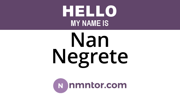 Nan Negrete