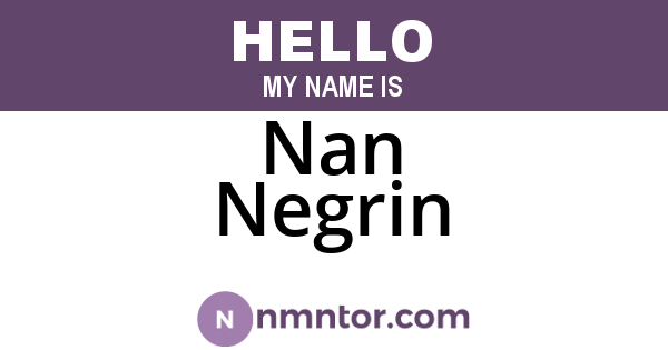 Nan Negrin