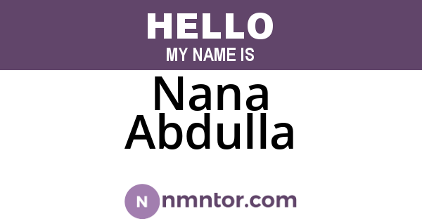 Nana Abdulla
