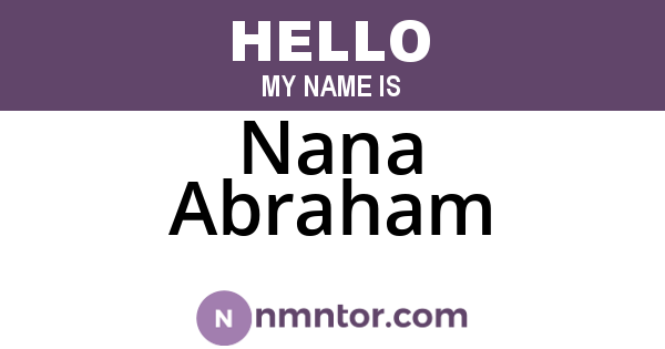 Nana Abraham
