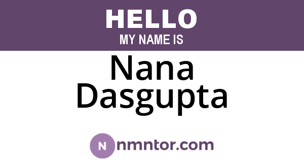 Nana Dasgupta
