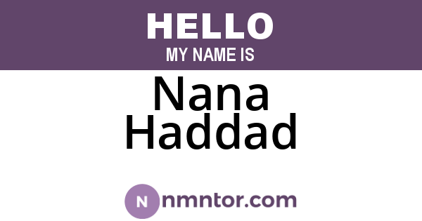 Nana Haddad