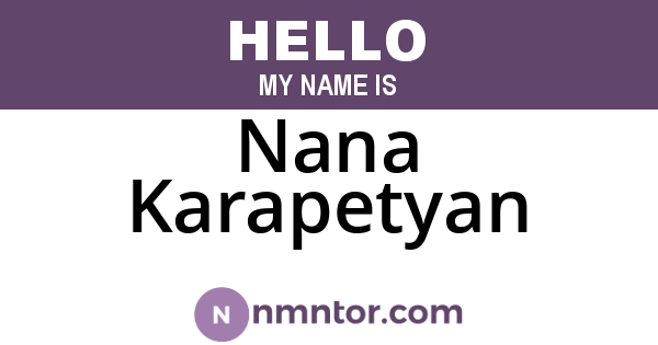 Nana Karapetyan