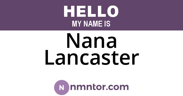 Nana Lancaster