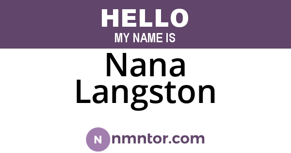 Nana Langston