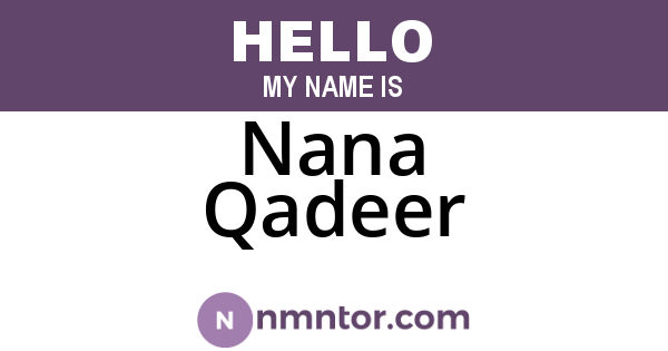 Nana Qadeer