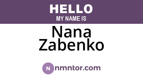 Nana Zabenko
