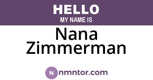 Nana Zimmerman