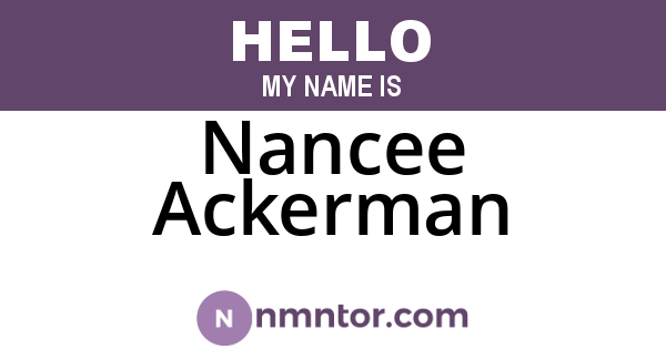 Nancee Ackerman