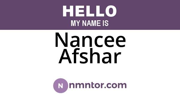 Nancee Afshar