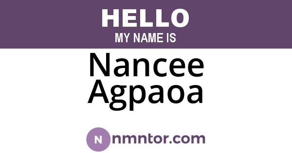 Nancee Agpaoa