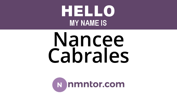 Nancee Cabrales