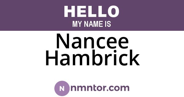 Nancee Hambrick