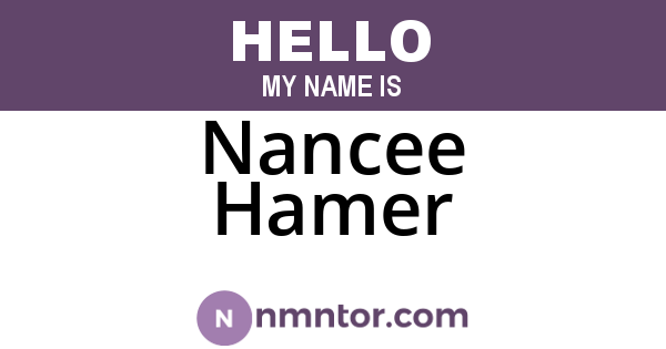 Nancee Hamer