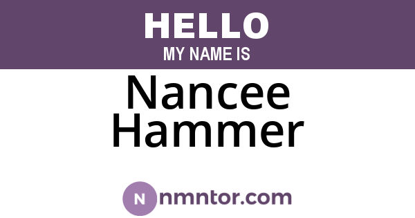 Nancee Hammer