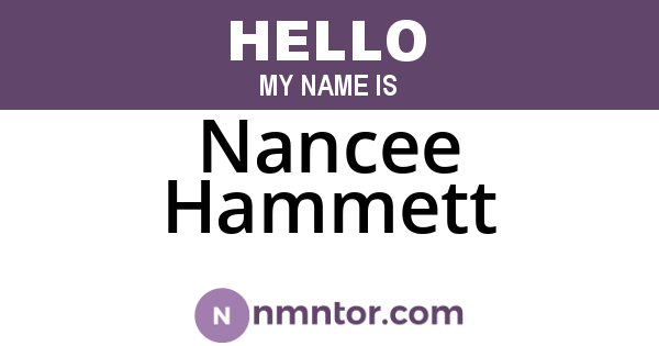 Nancee Hammett