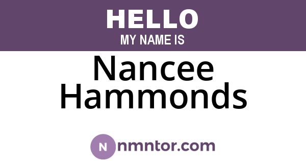 Nancee Hammonds