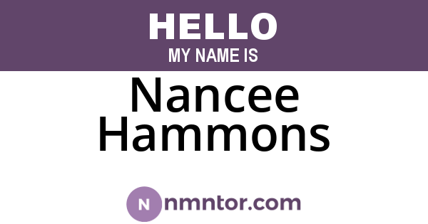 Nancee Hammons